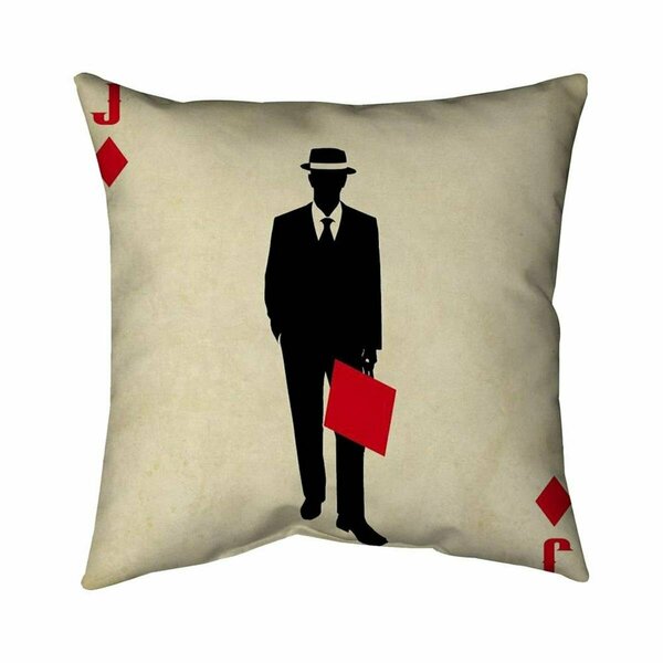 Fondo 20 x 20 in. Jack of Diamonds-Double Sided Print Indoor Pillow FO2775276